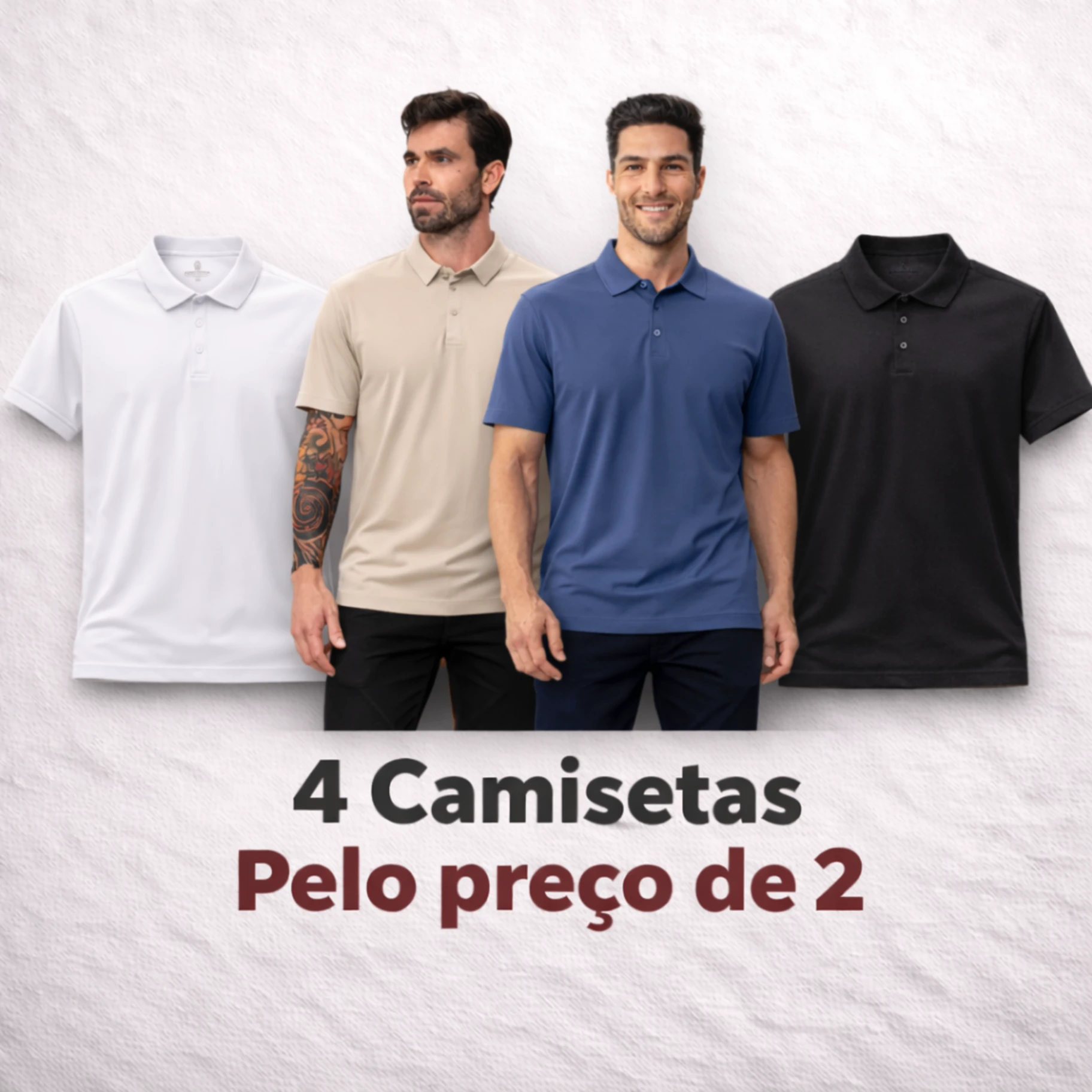 Kit 4 Camisas Polo Poliamida Premium - Compre 2 Leve 4